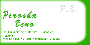 piroska beno business card